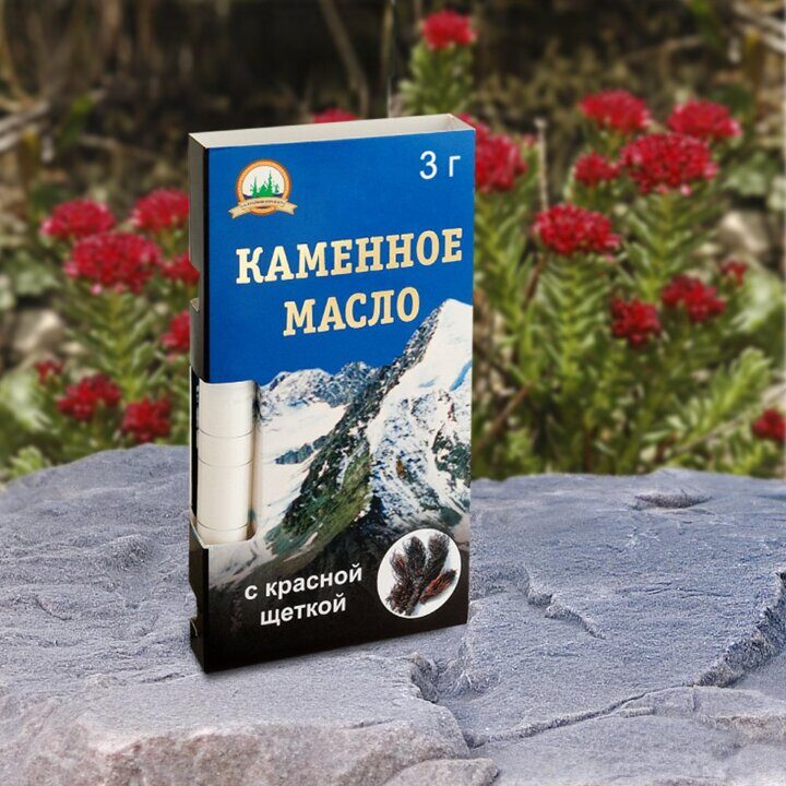 Каменное масло с красной щеткой для крепкого здоровья