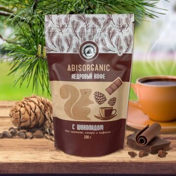 Кедровый кофе ABISORGANIC с шоколадом без сахара и кофеина, 200г